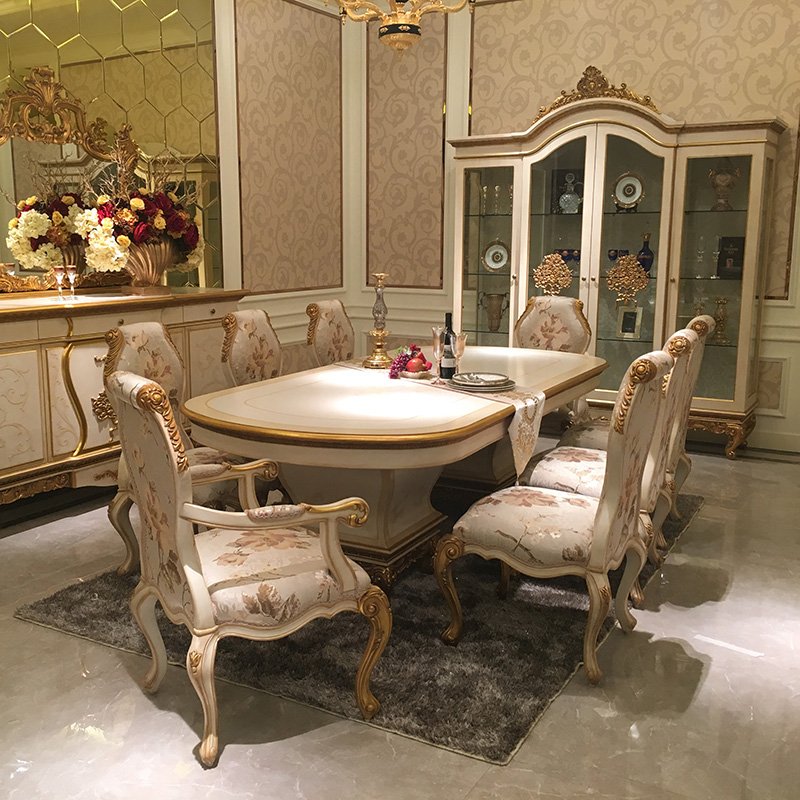 Senbetter-Find Solid Wood Dining Set European Elegant Classic Luxury Wooden Dining