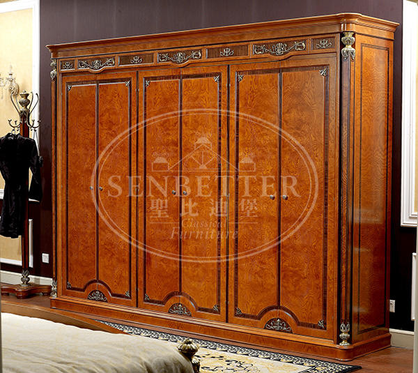 Senbetter high end antique bedroom furniture with shiny brass accessory decoration for decoration