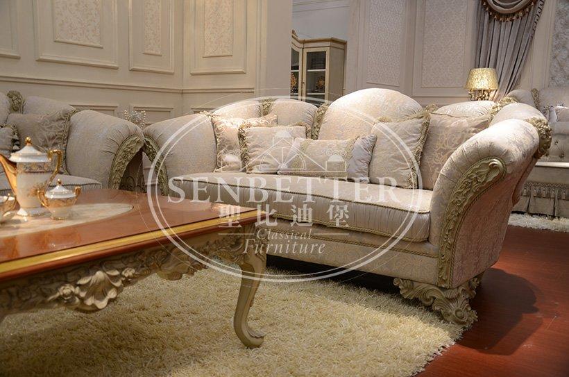 Senbetter french living room furniture classic style with flower carving for home