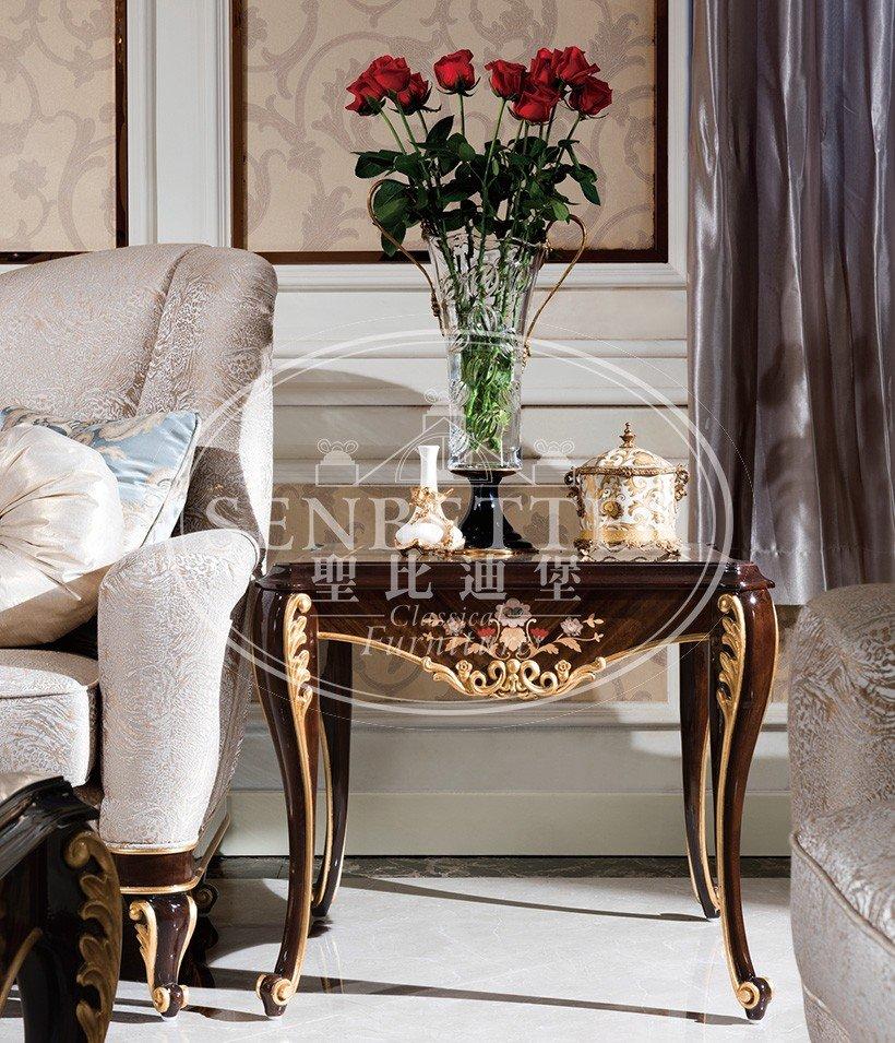 classic french country living room furniture with flower carving for home