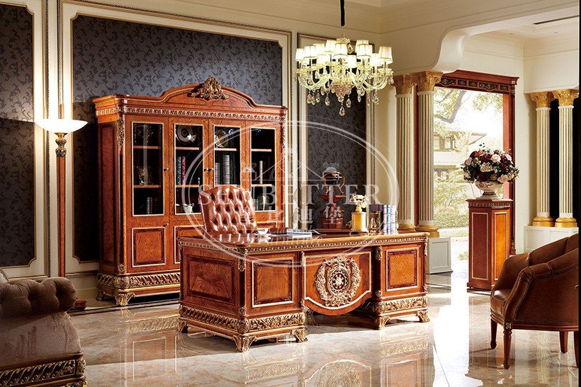 Senbetter antique home office desk cabinet with office writing desk for villa-4