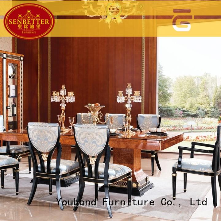 hand carving wooden dining set manufacturer for villa