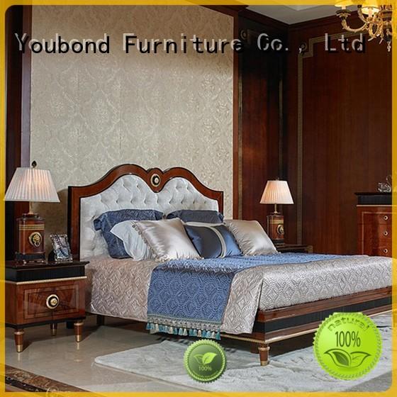 Senbetter luxury bedroom furniture with solid wood table and chairs for royal home and villa
