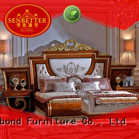 Custom style solid wood bedroom furniture classic oak bedroom furniture