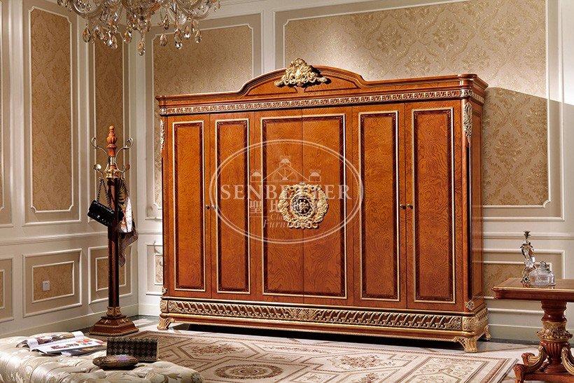 Senbetter newly antique bedroom furniture with shiny brass accessory decoration for decoration-1
