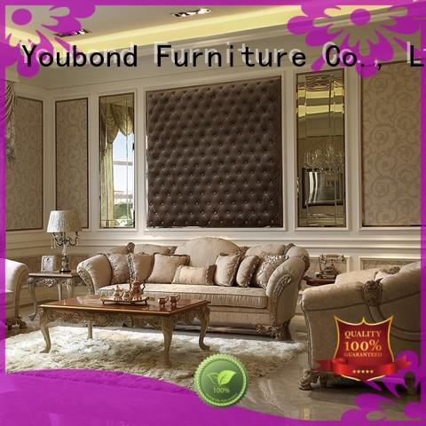 Senbetter luxury living room furniture sets with brass accessory for hotel