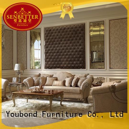 Senbetter home furniture living room with fabric or leather sofa for villa