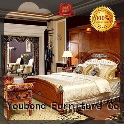 Senbetter solid wood bedroom furniture with white rim for royal home and villa