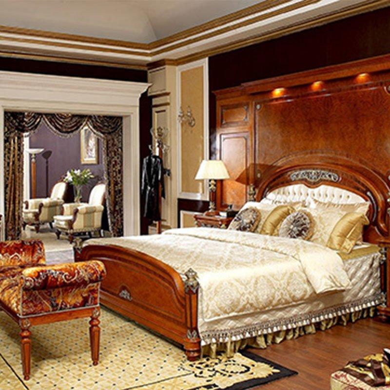 Luxury Italian Style Classic  Bedroom Furniture With Solid Wood Table and Chairs 0029