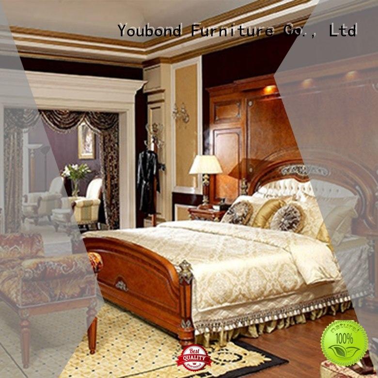 Senbetter high end antique bedroom furniture with shiny brass accessory decoration for decoration