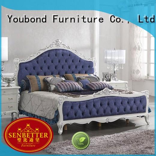 Senbetter wholesale royal bedroom furniture with shiny brass accessory decoration for decoration