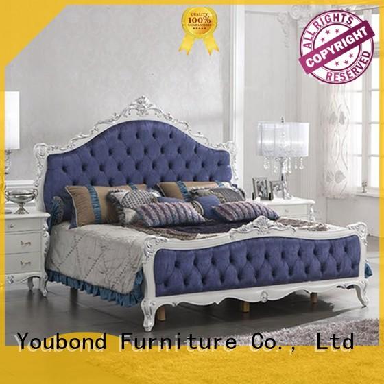 Senbetter italian style luxury bedroom furniture with white rim for royal home and villa
