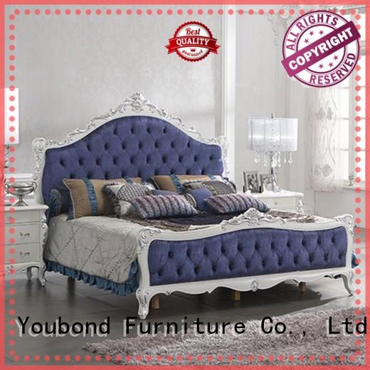 Senbetter traditional bedroom furniture sets with shiny brass accessory decoration for sale