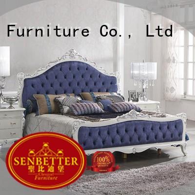 blue solid wood bedroom furniture with chinese element for sale
