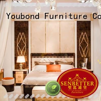 Senbetter royal antique bedroom furniture with white rim for sale