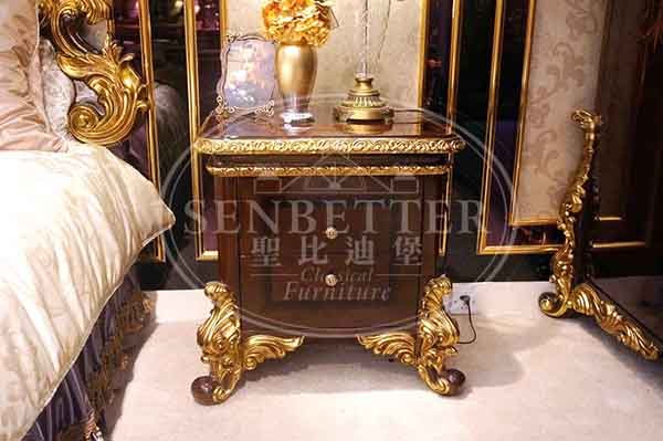 Senbetter royal classic italian bedroom furniture with shiny brass accessory decoration for decoration-2