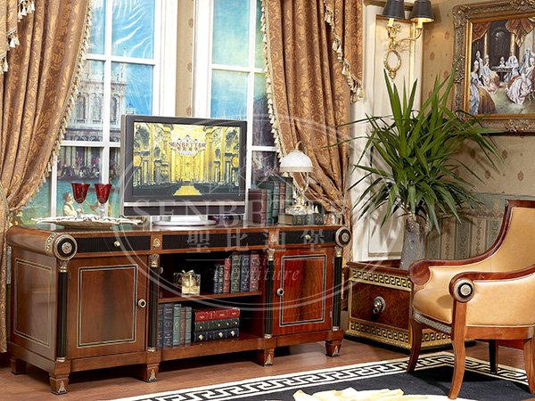 Senbetter classic living room ideas with flower carving for villa-5