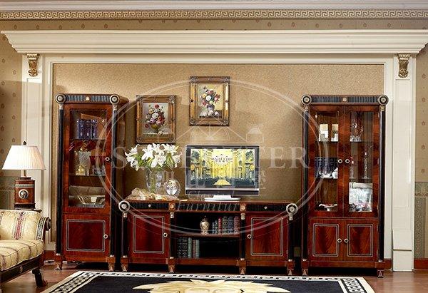 Senbetter wooden living room table sets with brass accessory for hotel-2