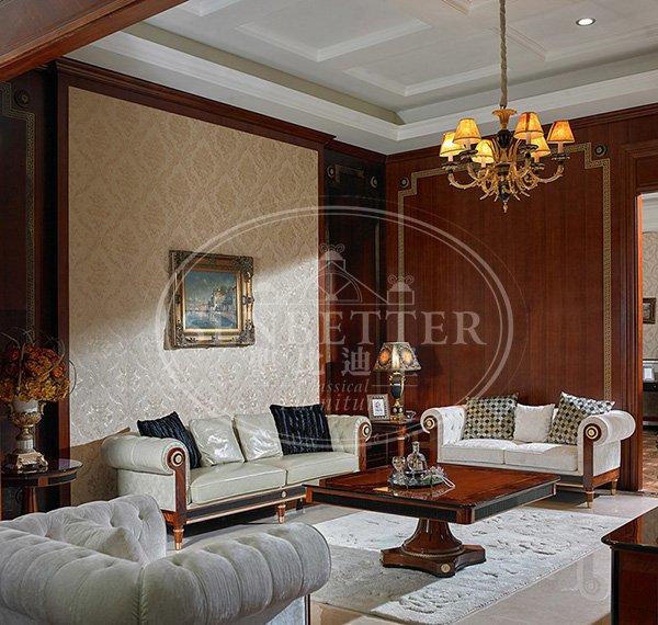 gloss wood living room furniture with flower carving for hotel-1