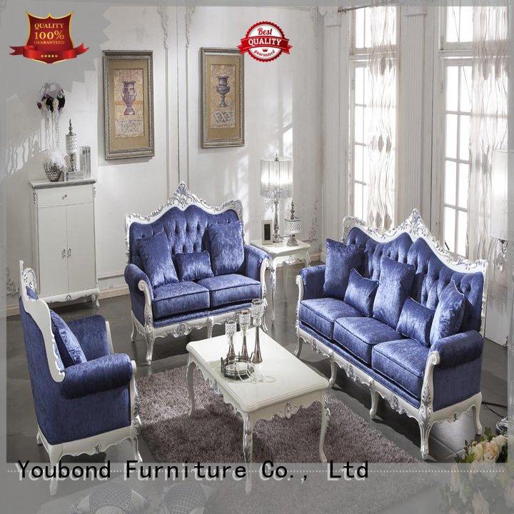 white living room furniture luxury sofa flower carving Senbetter